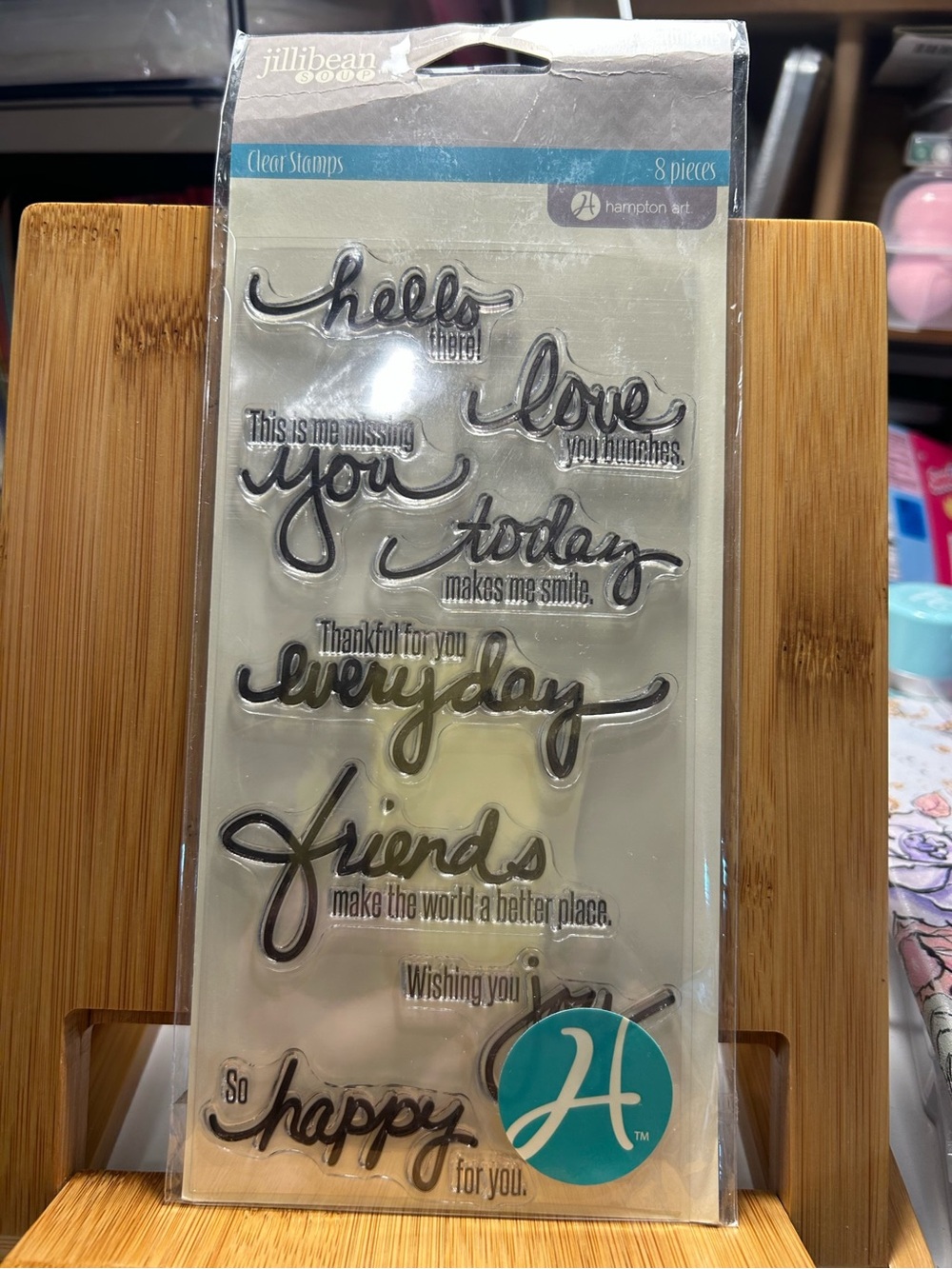 Jillibean Soup Clear Sentiment Stamps - 'Everyday Friends' Set - Black Script